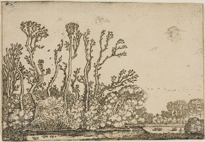 Landschaft mit Bäumen, Teich und Schafen von Willem Buytewech