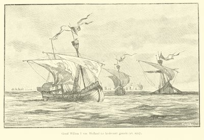 Graf Wilhelm I. von Holland auf dem Weg zum 5. Kreuzzug, 1217 von Willem II Steelink