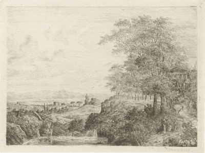Südliche Landschaft mit Tempel und Figuren von Willem Matthias Jan van Dielen