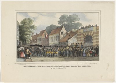 Die Rückkehr des Bataillons Mobile Schuttery von Utrecht am 19. August 1834 von Willem Pieter Hoevenaar