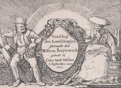 Titelseite, aus Verscheyden Landtschapjes Verschiedene kleine Landschaften, Platte 1, ca. 1616 von Willem Pietersz. Buytewech