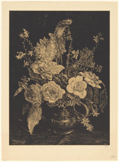 Blumen in einer Vase von Willem Roelofs (II) (signed by artist)