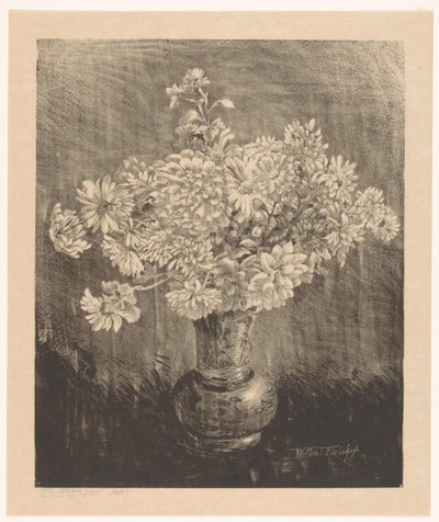 Chrysanthemen in einer Vase von Willem Roelofs (II) (signed by artist)