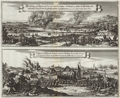 Niederländische Perspektive auf den Marineangriff auf die Themse von Willem Schellinks