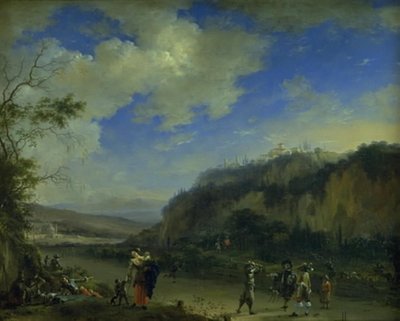Landschaft mit Herren, die Pall-Mall spielen von Willem Schellinks