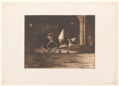 Kutsche unter der Waterloo Bridge in London von Willem Witsen (signed by artist)