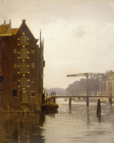 Bodenspeicher in einer Amsterdamer Gracht von Willem Arnoldus Witsen