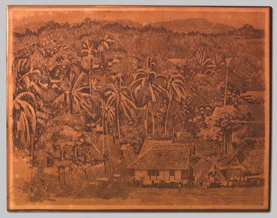 Blick auf Häuser und Vegetation in Buitenzorg von Willem Arnoldus Witsen