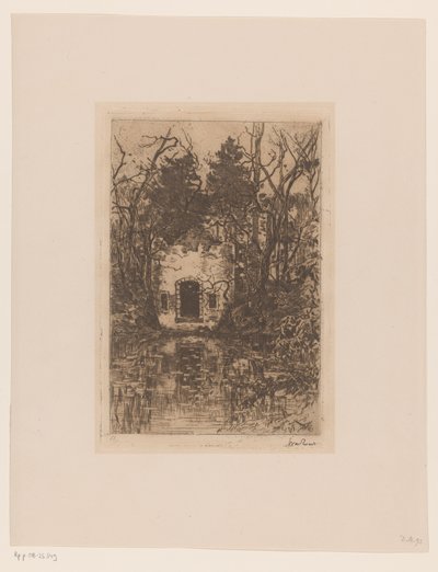 Ruine an einem Teich (Lage Vuursche) von Willem de Zwart (signed by artist)