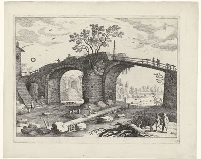 Brücke über einen Fluss von Willem van Nieulandt (II)