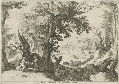 Landschaft mit der Versuchung Christi von Willem van Nieulandt (II)