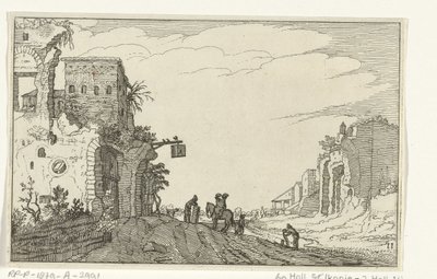 Weg zwischen Ruinen von Willem van Nieulandt (II)