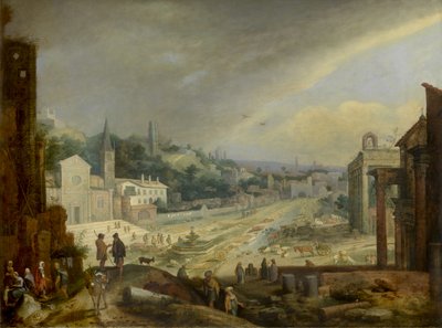 Blick auf das Campo Vaccino, Rom von Willem van Nieulandt