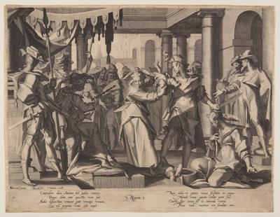 Urteil Salomos, Platte 2 aus Throne der Gerechtigkeit (Thronus Iustitiae) von Willem van Swanenburgh