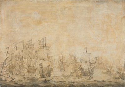 Schlacht zwischen der niederländischen und der schwedischen Flotte im Sund, 8. November 1658 von Willem van de Velde (I) (attributed to)