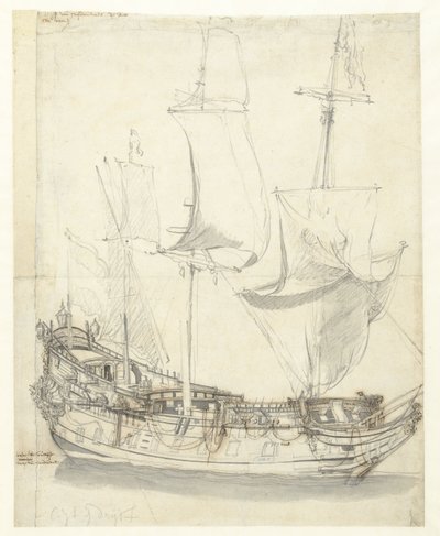 Schiff die Princesse Royale von Vizeadmiral Witte de With von Willem van de Velde (I)