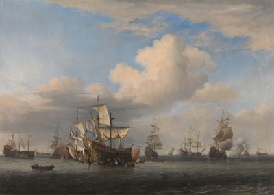 Erbeutete englische Schiffe nach der viertägigen Schlacht von Willem van de Velde (II)