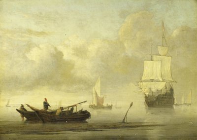 Schiffe nahe der Küste bei ruhiger See von Willem van de Velde (II)