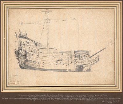 Ein englisches Schiff (Der Löwe?) um 1648 von Willem van de Velde the Elder