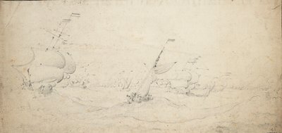 Eine niederländische Nachhutstaffel bei schwerer See, ca. 1672 von Willem van de the Elder Velde