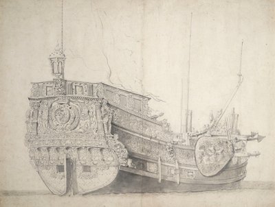 Porträt einer niederländischen Prinzenyacht, ca. 1660 von Willem van de the Elder Velde