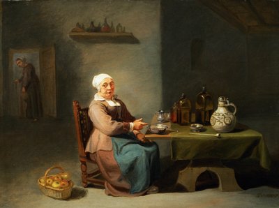 Eine Frau in einer Küche von Willem van the Elder Herp
