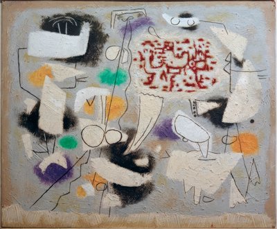 Lyrik mit kleinen Fantom-Formen von Willi Baumeister