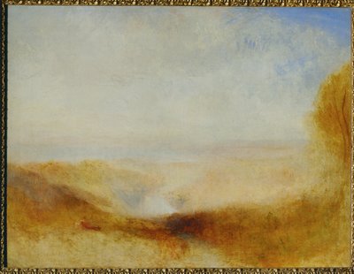 Landschaft mit einem Fluss und einer Bucht in der Ferne von William (1789 1862) Turner
