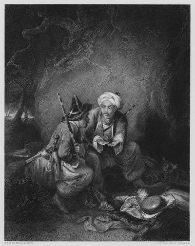 Araber teilen Beute (Stich) von William (after) Allan