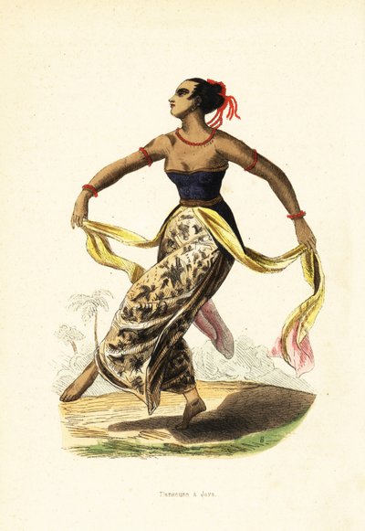 Ronggeng oder rongging, tanzendes Mädchen von Java, Indonesien von William (after) Daniell