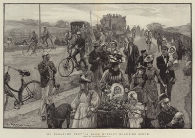 "Auf Vergnügen aus", eine Straßenszene am Feiertag (Gravur) von William (after) Hatherell