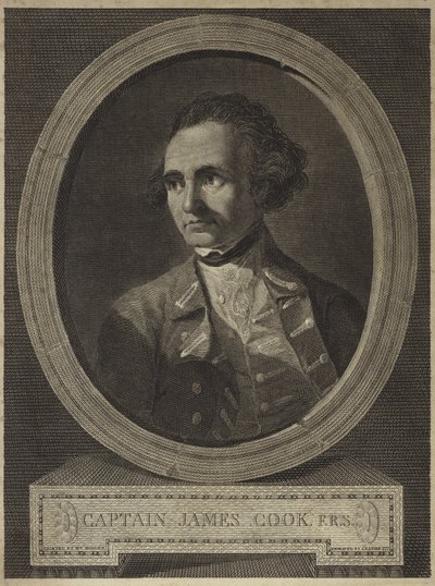 Porträt von Kapitän James Cook (Stich) von William (after) Hodges