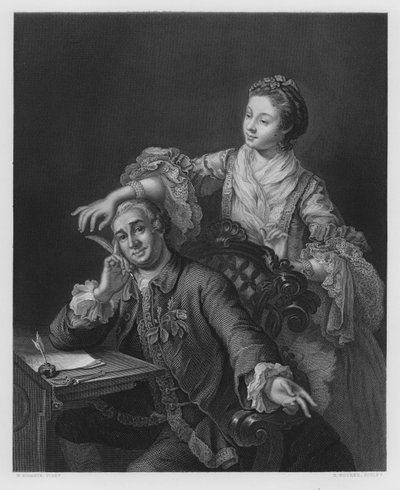 Garrick und seine Frau, nach dem Bild in der Königlichen Sammlung (Gravur) von William (after) Hogarth