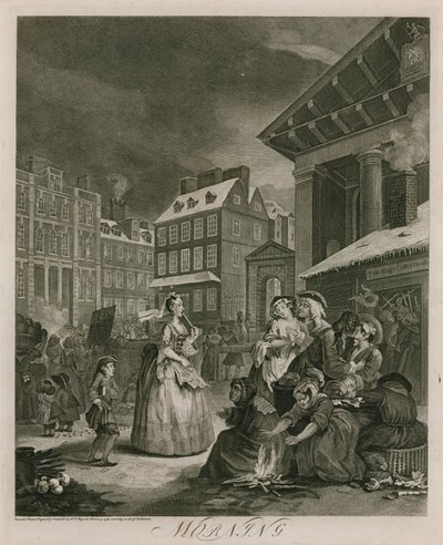 Morgen (Gravur) von William (after) Hogarth