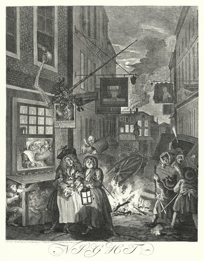 Nacht (Stich) von William (after) Hogarth
