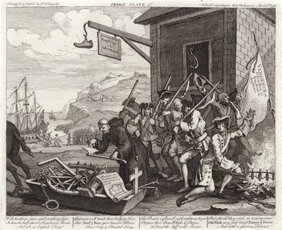 Die Invasion - Frankreich - Platte 1 von William (after) Hogarth