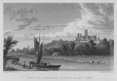 Stadt Lincoln, Südostansicht von William (after) Westall