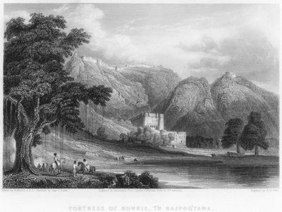 Festung von Bowrie, in Rajpootana von William (after) Westall