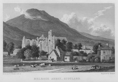 Melrose Abtei, Schottland (Stich) von William (after) Westall