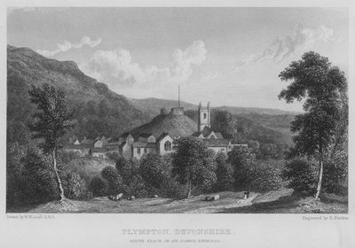 Plympton, Devonshire, Geburtsort von Sir Joshua Reynolds (Stich) von William (after) Westall