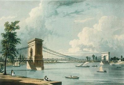 Hängebrücke, Hammersmith, aus Ackermann