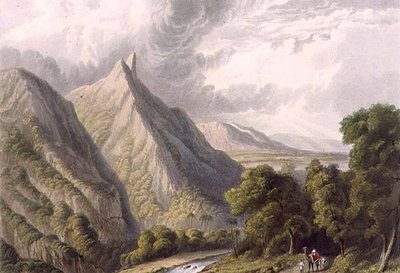 Ansicht im Bore Ghaut, graviert von T. Fielding und koloriert von J.B. Hogarth von William (after) Westall