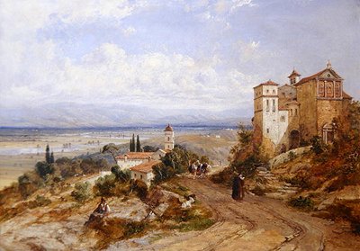 Zwei Klöster in Nemi, Italien von William (attr. to) Oliver