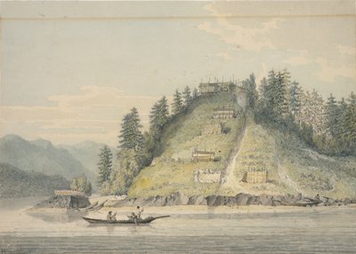 Dorf der freundlichen Indianer am Eingang des Bute-Kanals von William Alexander