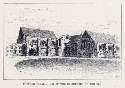 Croydon Palace, eine der Residenzen des Sees von William Alexander Ansted