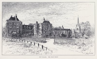 Ely Palace, Die Hauptfront (Stich) von William Alexander Ansted