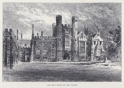 Die Hauptfassade des Palastes (Stich) von William Alexander Ansted