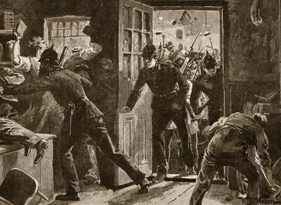 Kampf bei Ennis zwischen National League und Polizei, 1886, Illustration aus 