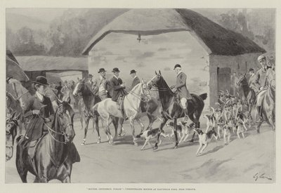 Hunde, meine Herren, bitte, Hunde aus dem Zwinger auf der Cloutsham Farm, in der Nähe von Porlock von William Barnes Wollen