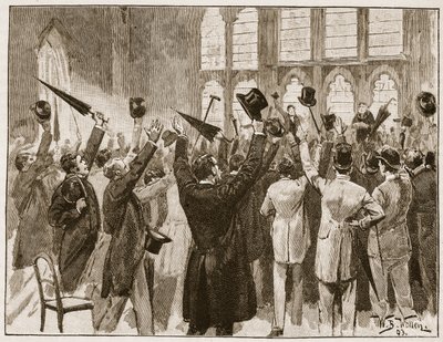 Treffen der Jingoes in der Guildhall, London, 1878, Illustration aus 